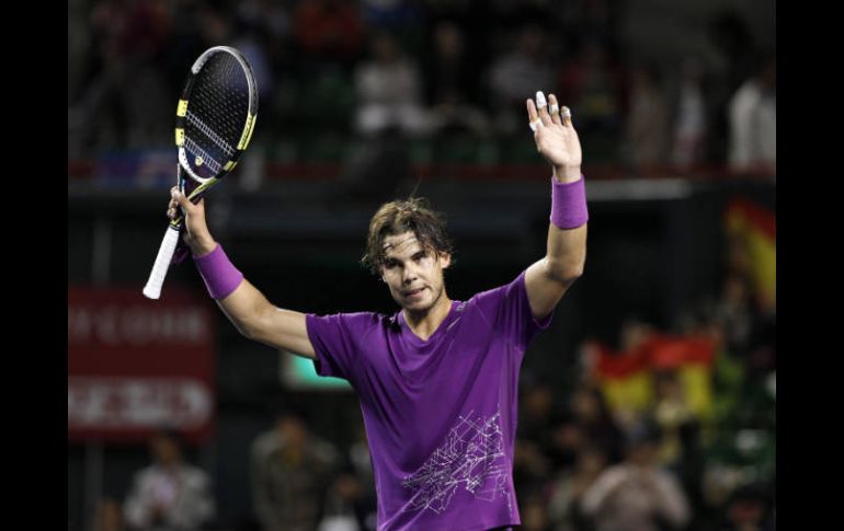 Rafael Nadal celebra su victoria ante Go Saeda. REUTERS  /