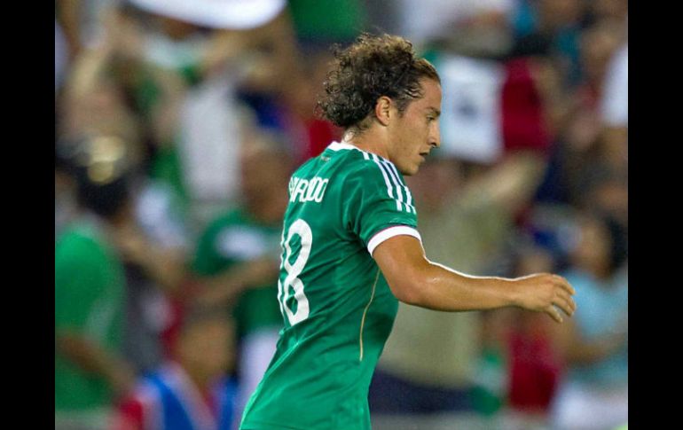 Andrés Guardado durante un juego amistoso en Barcelona, España. MEXSPORT  /