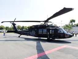 Presentación del helicóptero ‘black hawk’ en las instalaciones de la policía de Zapopan.  /