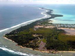 Se muestra el norte del atolón de Tarawa en Kiribati. EFE  /