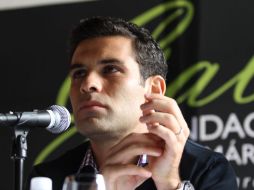 Rafael Márquez durante la conferencia de prensa de hoy, en la que anunció la próxima gala de su fundación. EL UNIVERSAL  /