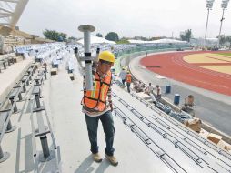 Las obras en la sede del atletismo panamericano.  /