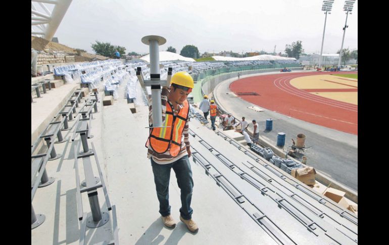 Las obras en la sede del atletismo panamericano.  /