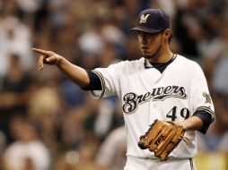 Yovani Gallardo, el principal abridor de Milwaukee, no ha tenido suerte contra San Luis este año. AP  /