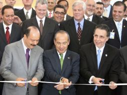 El Presidente Felipe Calderón estuvo hoy en el lanzamiento del programa 'Juarez competitiva' . AP  /