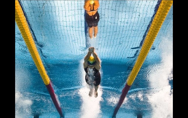 Rita Medrano se colocó en la quinta posición de los 100 metros estilo mariposa. AFP  /