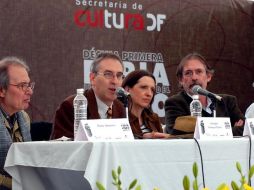 Mesa Redonda '50 Años de Poesía' dentro del marco de la XI Feria Internacional del Libro del Zócalo capitalino, ciudad de México. NTX  /