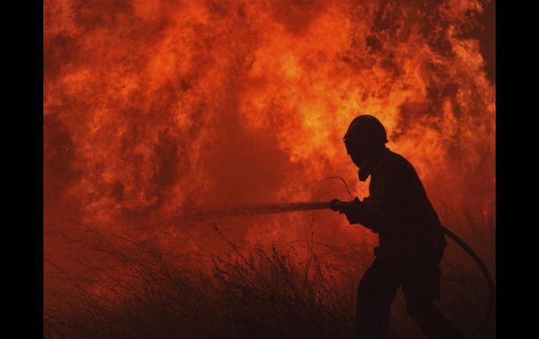 Gracias a la intervención de los bomberos, el fuego no alcanzó zonas pobladas. EFE  /