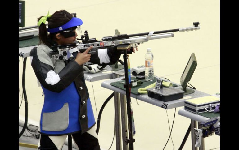 Rosa del Carmen en la competencia que le dio la medalla. MEXSPORT  /