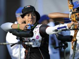 Alejandra Valencia en la competencia de hoy. MEXSPORT  /