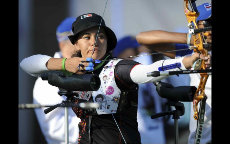 Alejandra Valencia en la competencia de hoy. MEXSPORT  /