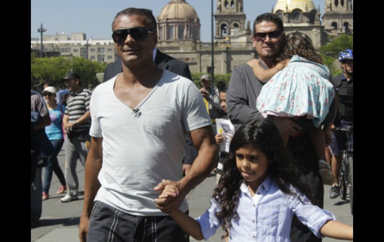 El brasileño visitó el Centro de la ciudad. AP  /