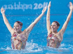 Blanca Delgado y Nuria Diosdado durante su ejecución de ayer. MEXSPORT  /