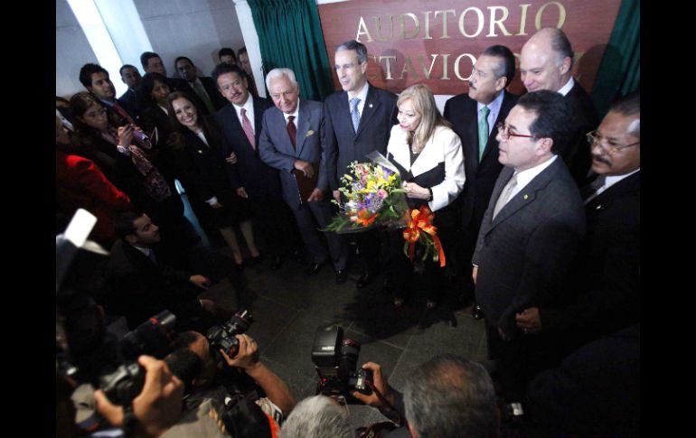 La Comisión de Cultura, presidida por María Rojo, convocó al acto para honrar la memoria de Octavio Paz. EL UNIVERSAL  /