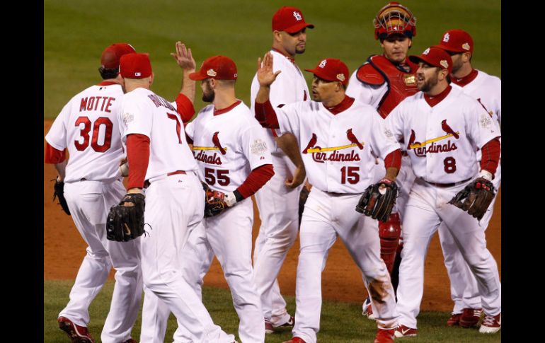 Cardenales de San Luis celebrando su victoria.AP  /