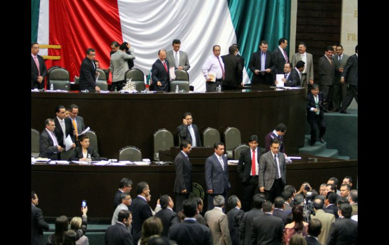 Imagen durante la reunión de la Cámara de Diputados en San Lázaro. NTX  /