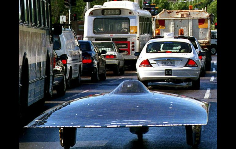 El triciclo ganador es capaz de alcanzar una velocidad máxima de 160 kilómetros por hora. AFP  /