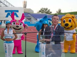 Carlos Andrade, director de la Copag, durante la inauguración del estado de atletismo. MEXSPORT  /