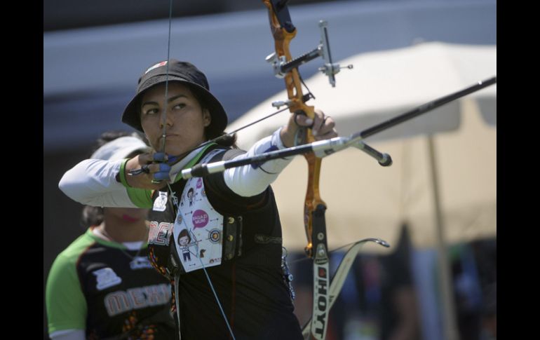 Alejandra Valencia durante su compencia en los Juegos Panamericanos. EFE  /