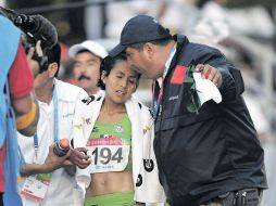 Madaí Pérez lideró la prueba 37 kilómetros pero no le bastó para conseguir el oro. EFE  /