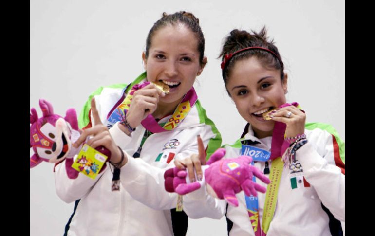 La dupla Longoria-Salas se coronó como lo mejor en Racquetbol femenil. MEXSPORT  /