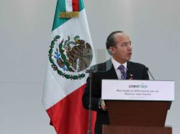 El Presidente Felipe Calderón, dijo que México va en camino correcto y que por esto no se puede retroceder en seguridad. NTX  /