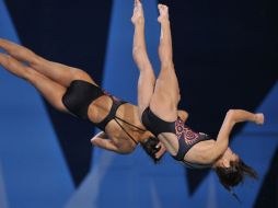 Espinosa, junto con Paola Sánchez, logró hacerse de otro oro en la competencia de ayer. AFP  /