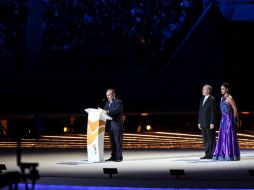 Vázquez Raña, durante la enunciación de su discurso de clausura.  /