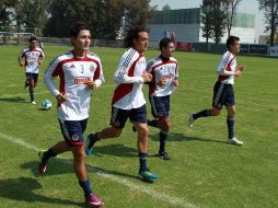 Entrenamiento de hoy de jugadores de Chivas.  /