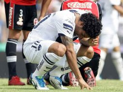 Martín Bravo, de Pumas, falló dos claras opciones de gol, ayer ante Xolos en CU. MEXSPORT  /