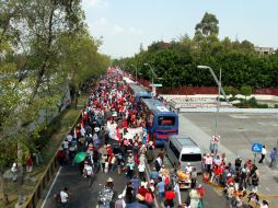 Un promedio de 8000 Antorchistas marcharon a la Cámara de Diputados, en la Ciudad de México. NTX  /