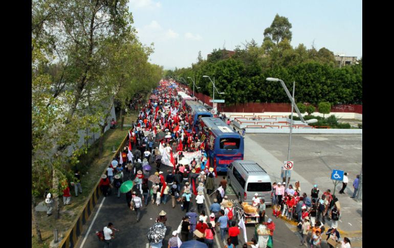 Un promedio de 8000 Antorchistas marcharon a la Cámara de Diputados, en la Ciudad de México. NTX  /