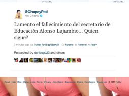 Tras este mensaje emitido por Chapoy, la periodista  es tendencia en Twitter. ESPECIAL  /