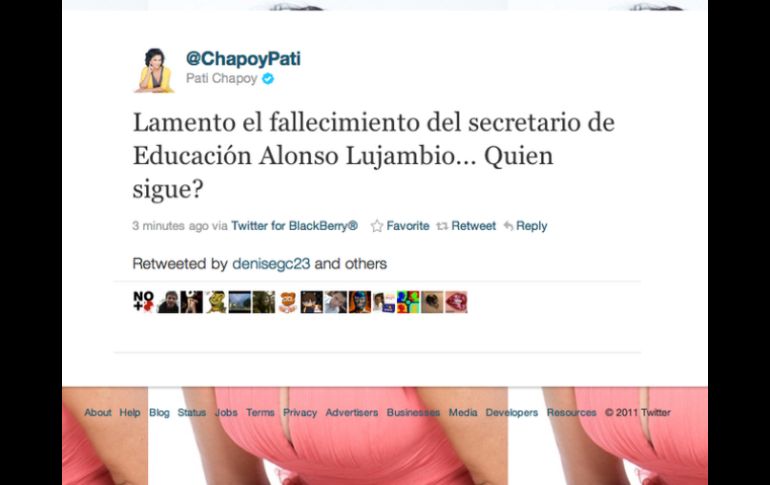 Tras este mensaje emitido por Chapoy, la periodista  es tendencia en Twitter. ESPECIAL  /