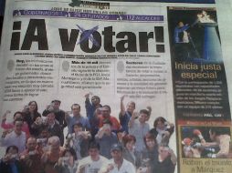 En las portadas de los periódicos se invita a la población a efectuar su voto.  /