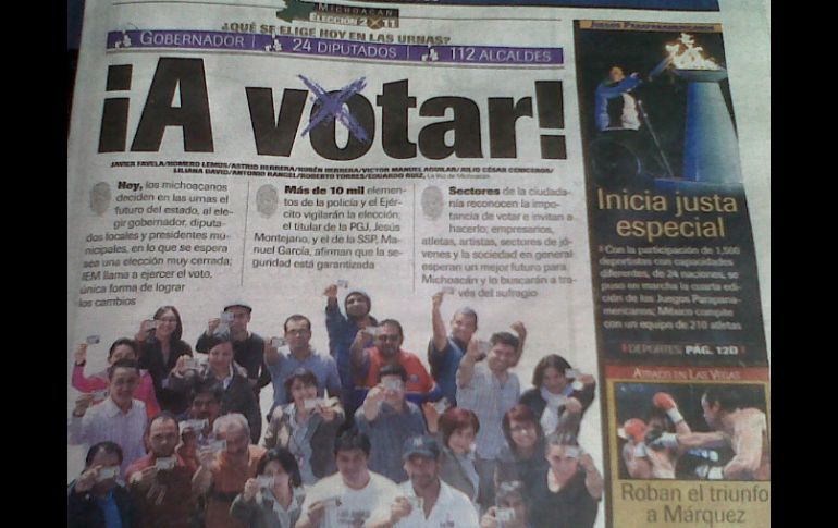 En las portadas de los periódicos se invita a la población a efectuar su voto.  /