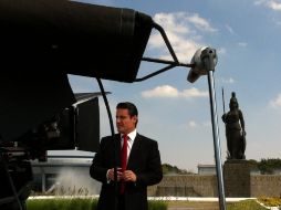 El alcalde tapatío acudió a la Glorieta Minerva para ser grabado con motivo de la realización de un spot.  /