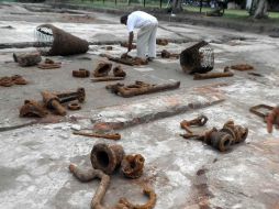 Además del chacuaco, piezas de maquinaria, hacen evidente que en Chinameca se procesó la caña de azúcar. EL UNIVERSAL  /