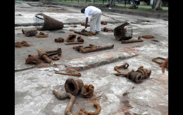 Además del chacuaco, piezas de maquinaria, hacen evidente que en Chinameca se procesó la caña de azúcar. EL UNIVERSAL  /