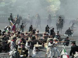 Militares disfrazados protagonizan un pasaje de la lucha armada hace poco más de un siglo. NTX  /