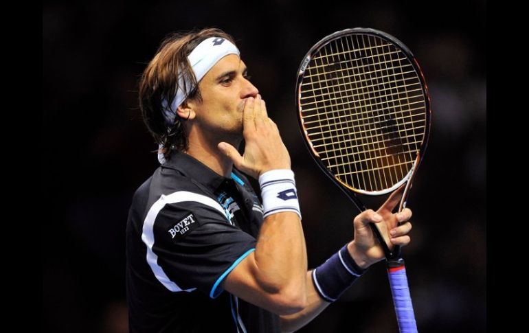 David Ferrer celebra su victoria en la Copa de Maestros de Londres. AFP  /