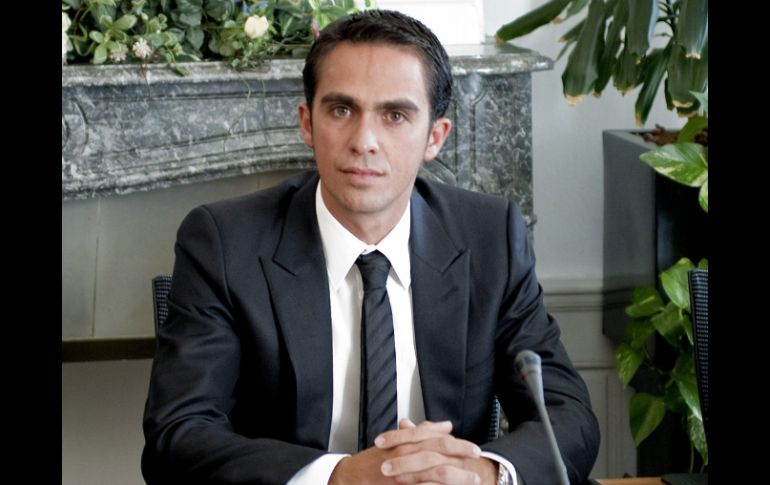 El ciclista Alberto Contador comparece ante el Tribunal de Arbitraje Deportivo. EFE  /