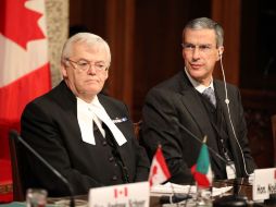 El presidente del Senado, José González Morfín durante la Inauguración de la sesión parlamentaria México - Canadá. NTX  /