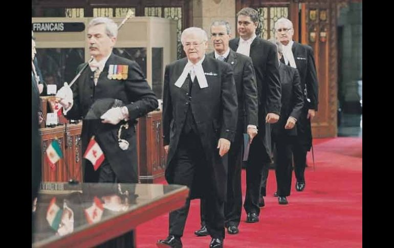 El presidente del Senado, José González Morfín, durante la clausura de la Reunión Interparlamentaria México-Canadá. EL UNIVERSAL  /