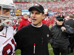 Jim Harbaugh (centro) head coach de los 49ers de San Francisco. REUTERS  /