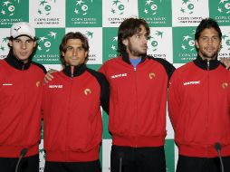 Los tenistas españoles, de izda a dcha, Rafael Nadal, David Ferrer, Feliciano López y Fernando Verdasco. EFE  /