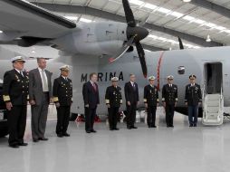 La aeronave que aparece al fondo de la imagen es la tercera en su tipo con la que cuentan autoridades de México. NOTIMEX  /