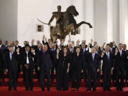 Imagen de los mandatarios durante la reunión. REUTERS  /