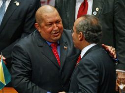 El Presidente Felipe Calderón sostuvo un encuentro el viernes con su homólogo venezolano, Hugo Chávez. AP  /