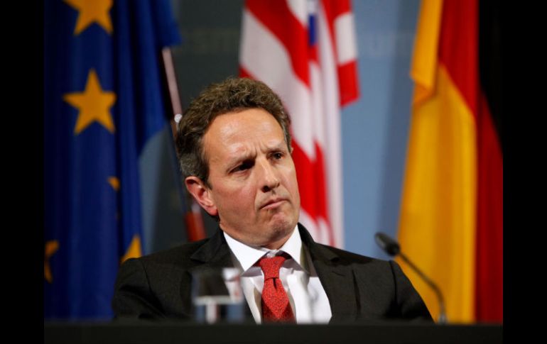 El secretario Timothy Geithner dio una conferencia de prensa en el Ministerio de Finanzas alemán. AFP  /